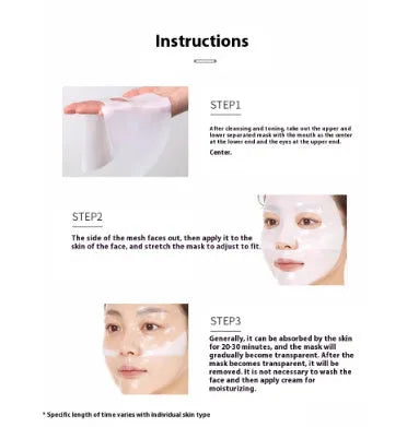 Water-sensitive collagen lotion facial mask box with 30ml sachets and 3 sheet masks for ladies