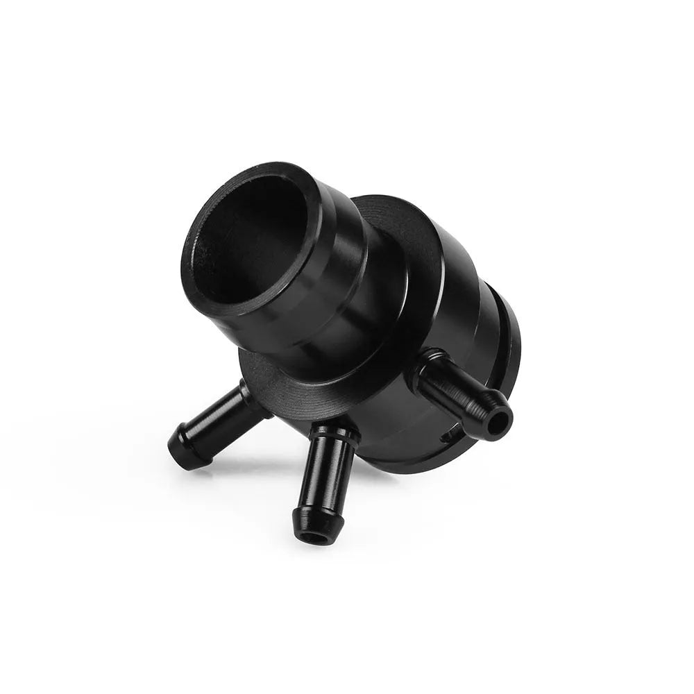 Black vacuum adapter tee connector for second generation engine vacuum hose installations