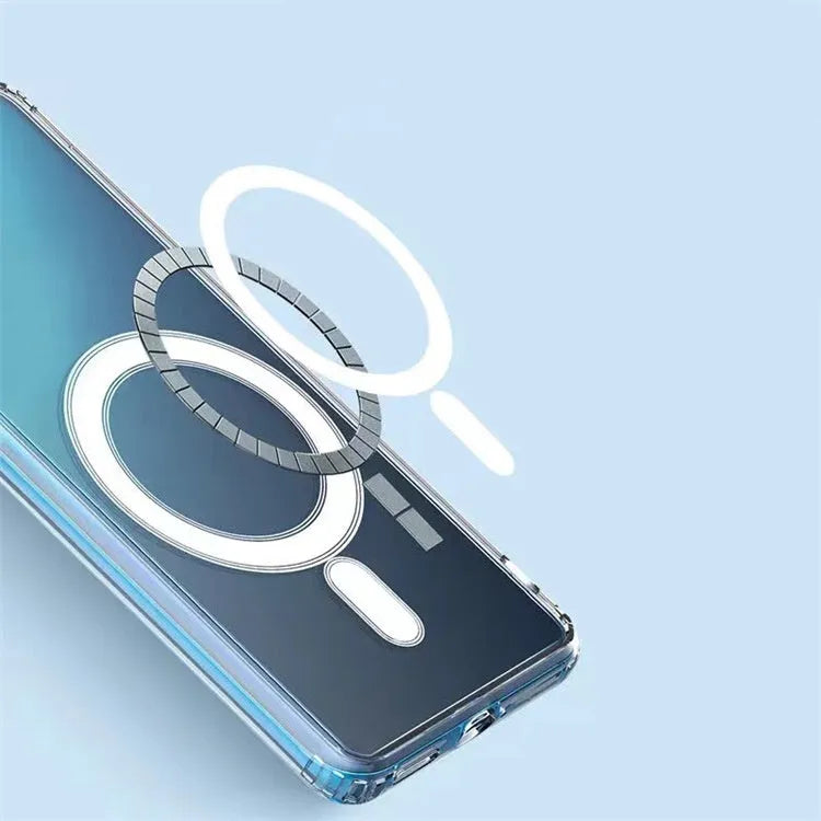 Transparent magnetic phone case for Samsung Galaxy S21 S22 S23 with MagSafe compatibility