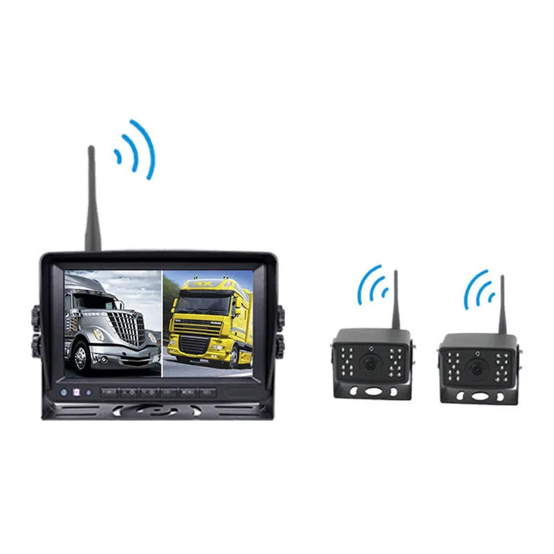 2.4G wireless reversing assist system with aluminium alloy body and 4.3 to 9 inch screen options