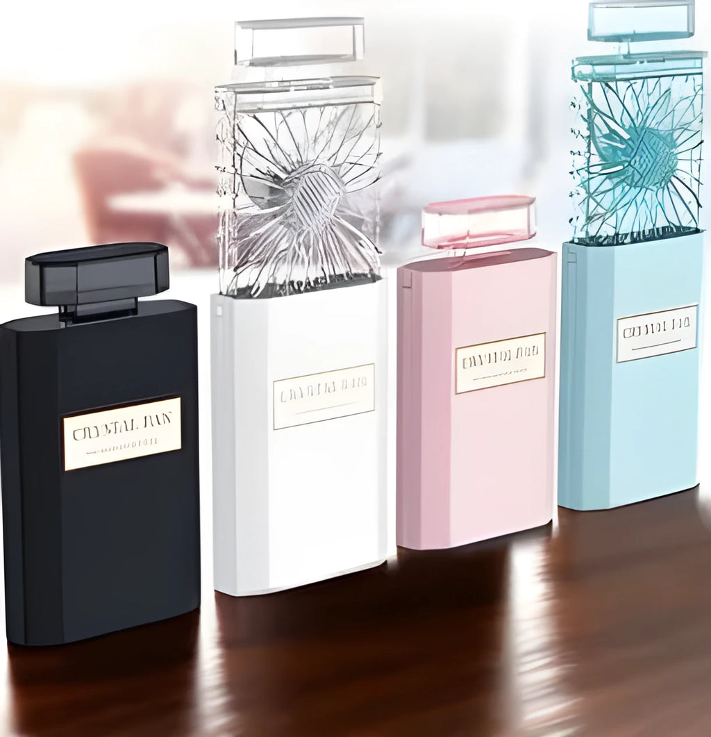 Pink handheld perfume fan with rechargeable battery for fragrance application
