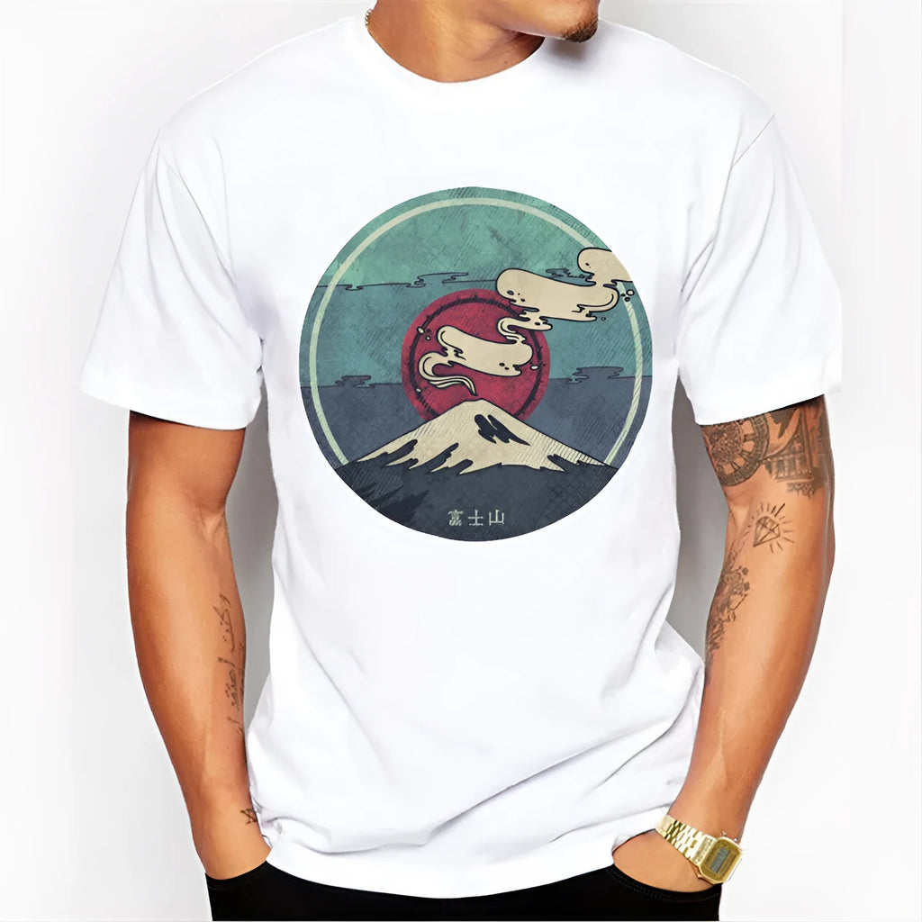 Cotton short sleeve T-shirt in white with loose fit, available in sizes S to 3XL