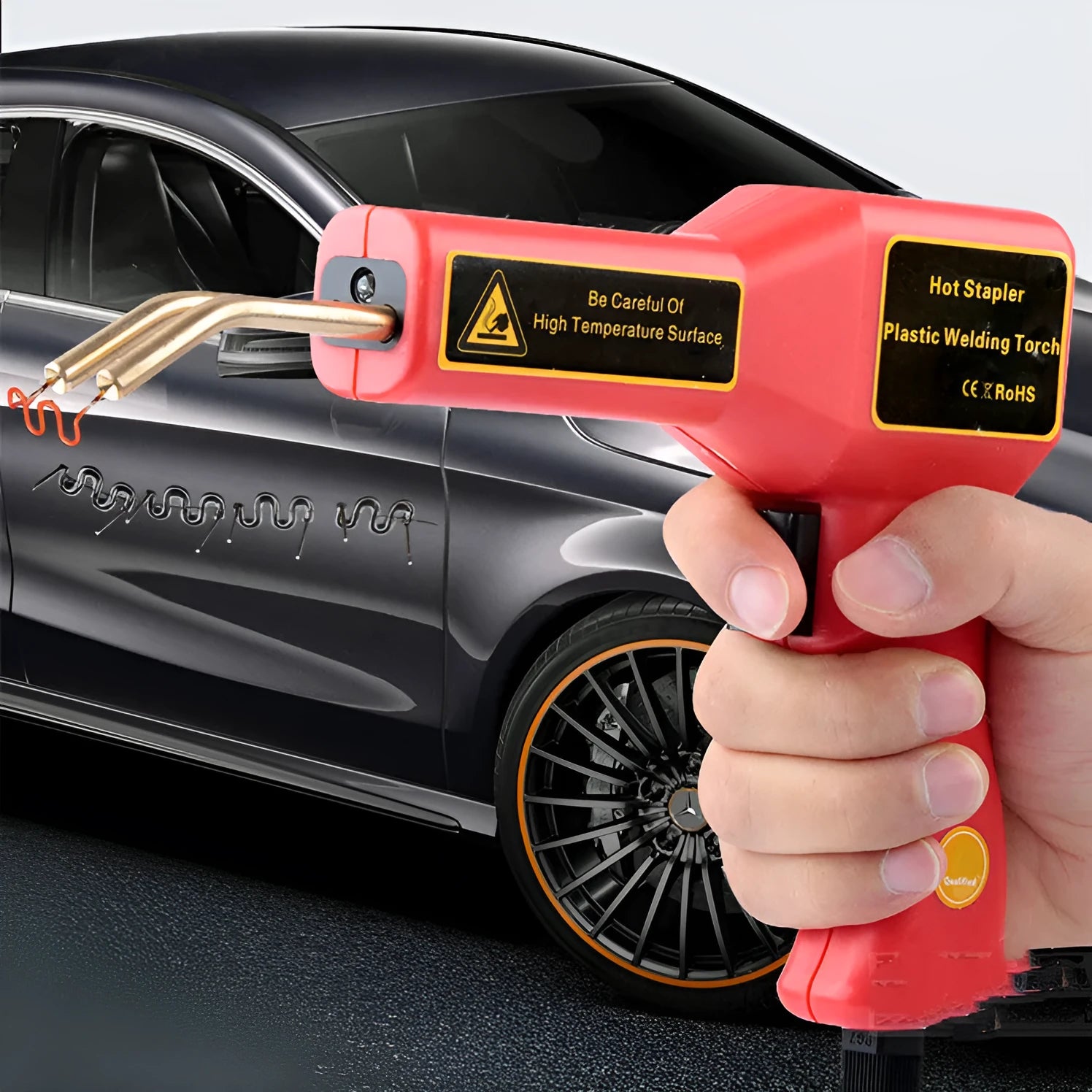 Plastic repair welding gun with LED light for car bumper repairs on 220V power