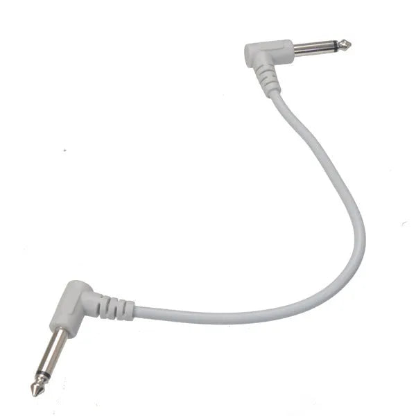 Set of six coloured electric guitar effector cables for effects pedals and audio connections