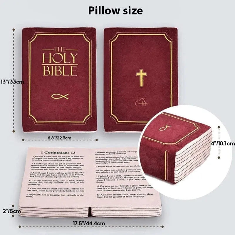 Christmas Bible plush toy doll pillow in solid colour with memory foam fill, 33cm by 22.3cm