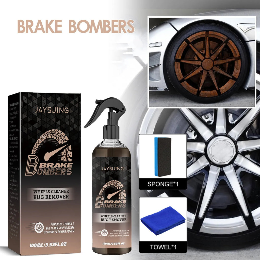 Car brake cleaning kit with 100ml bottle, sponge and cloth for brake disc maintenance