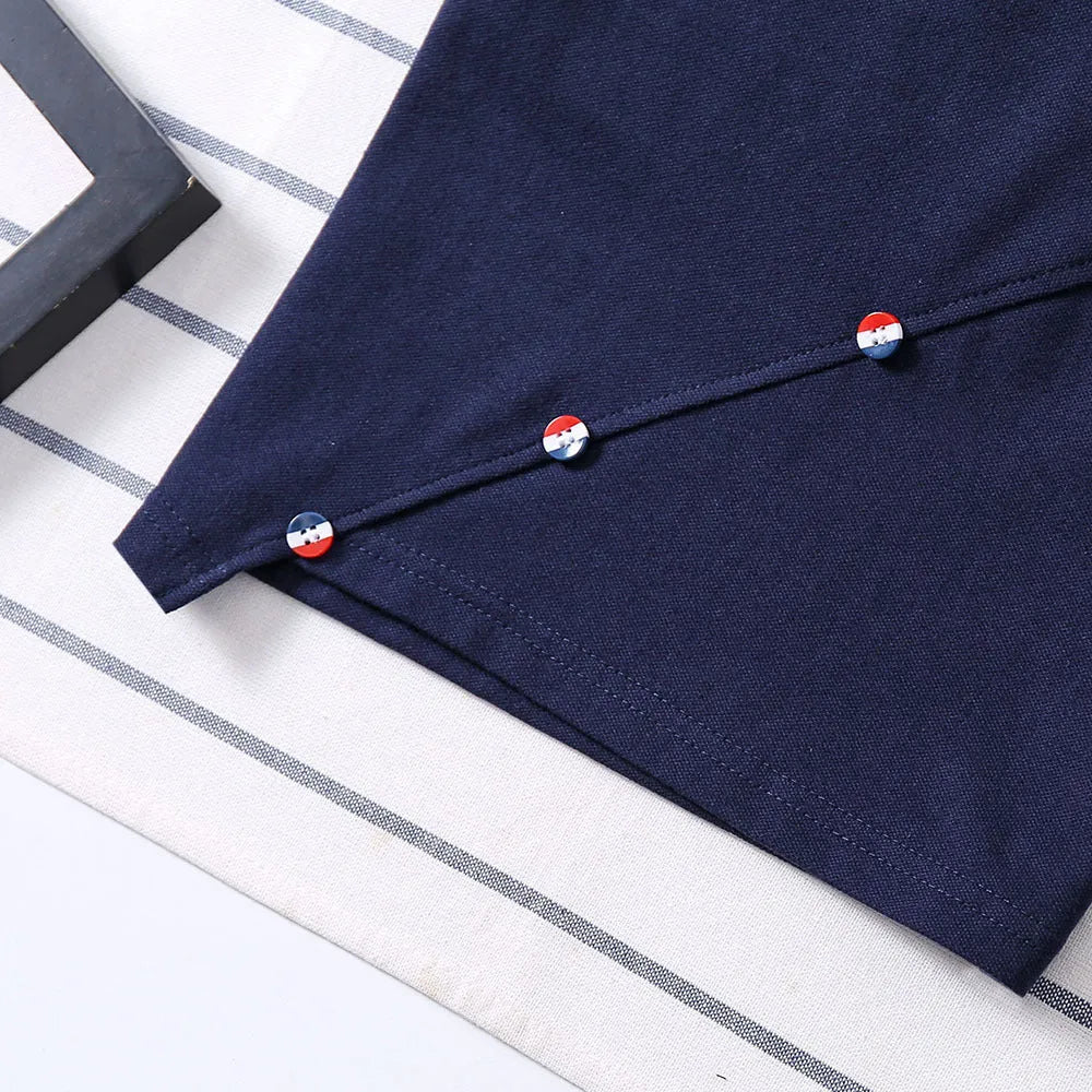 Boys' solid colour cotton t-shirt in red, navy blue, grey, and white sizes 90-130cm