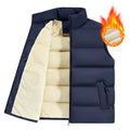 Men's striped lambswool vest for autumn and winter wear in black, dark blue and red colour options