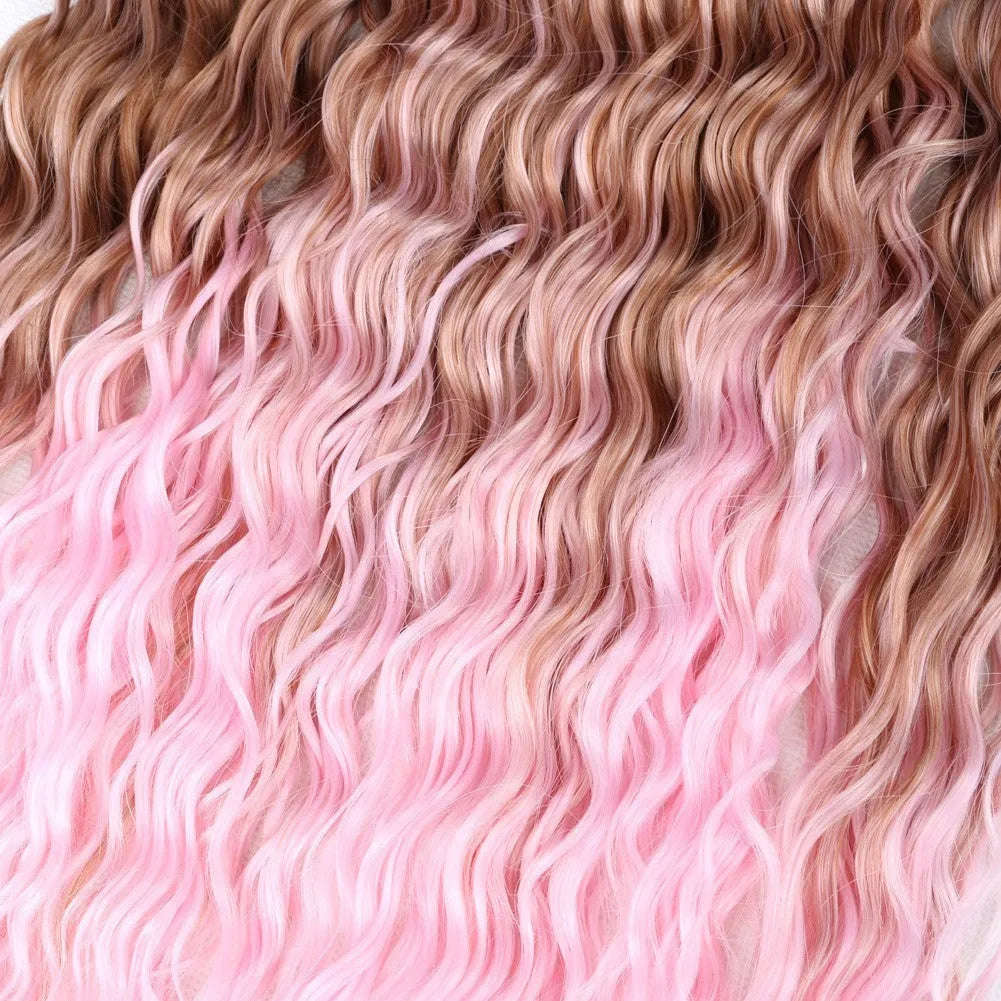 Long 32-inch synthetic wig in a natural brown colour with full, flowing fibres