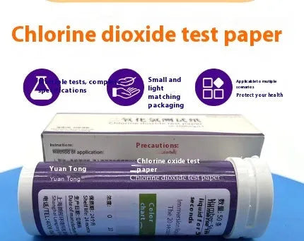 Chlorine dioxide test paper bottle with 50 pieces for 0-1000mg/L waste water concentration detection