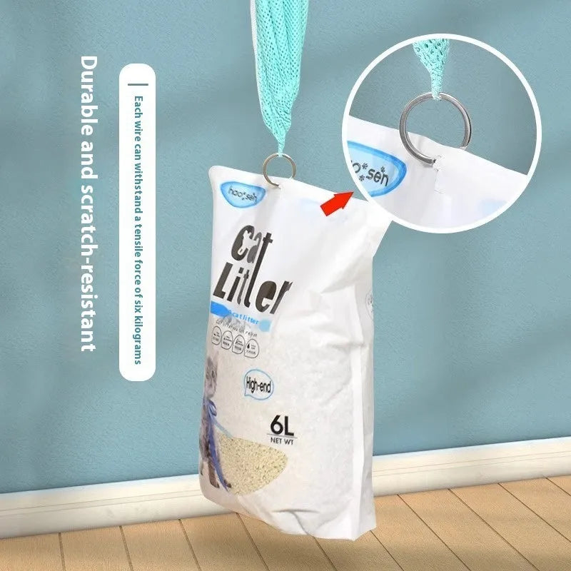 Fifth-generation cat grooming bag with scratch-resistant design in grey and white colour