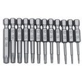 Hexagon handle magnetic screwdriver bit set with 50mm, 75mm, and 100mm alloy steel bits