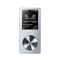 Gold, silver, and black all-metal MP3 player with 1.8-inch screen showing menu.