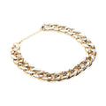 Gold colour chain dog collar with adjustable buckle for small to medium dogs