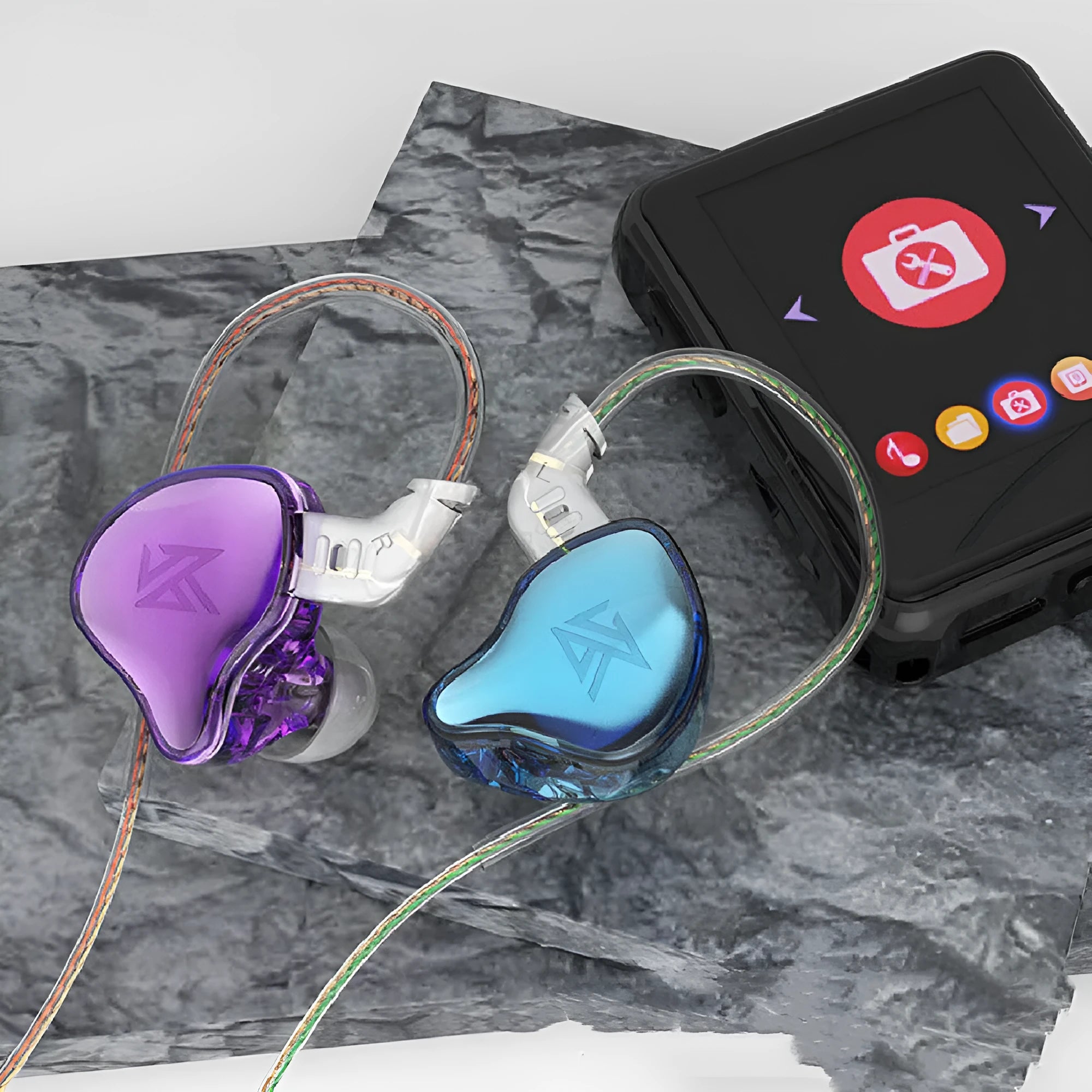 In-ear wired HIFI monitoring earphone with 3.5mm L-bend plug and oxygen free copper cable