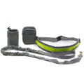 Adjustable hands-free dog leash set with 144cm nylon rope, 78-110cm waist belt, waist bag, and sundries bag