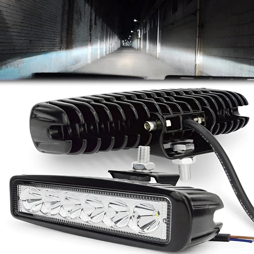 Black die-cast aluminium car auxiliary LED spotlight with bracket mount