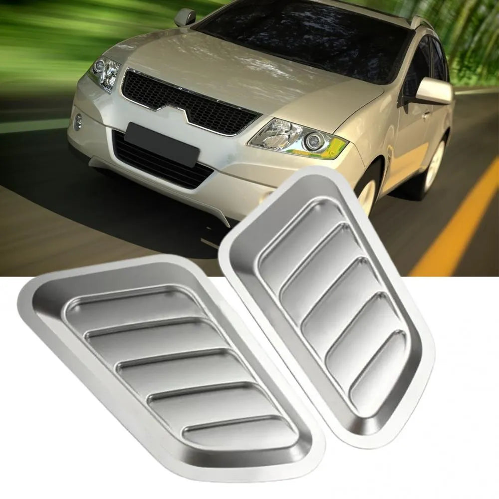 Car fake air outlet cover in ABS plastic, decorative body vent trim, black or white, 2-pack