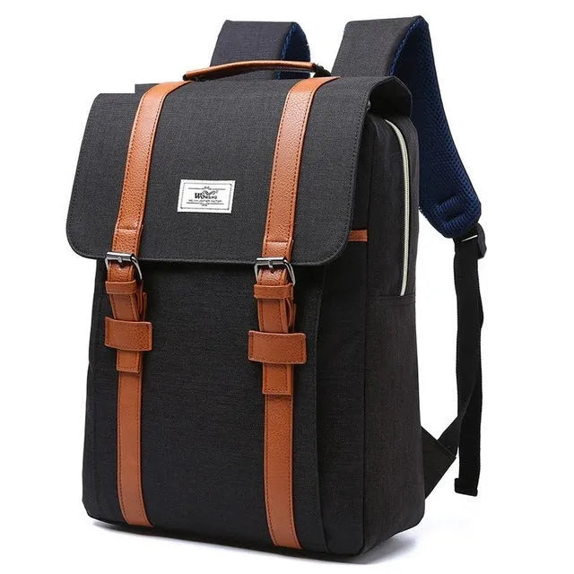 Canvas computer backpack in sports fashion style, nylon waterproof cloth, 40x29x12cm, light grey colour
