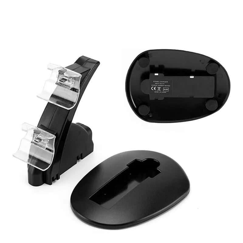 Black dual charging stand for Xbox One and Xbox One S controllers with USB connection, 150 x 110 x 155mm