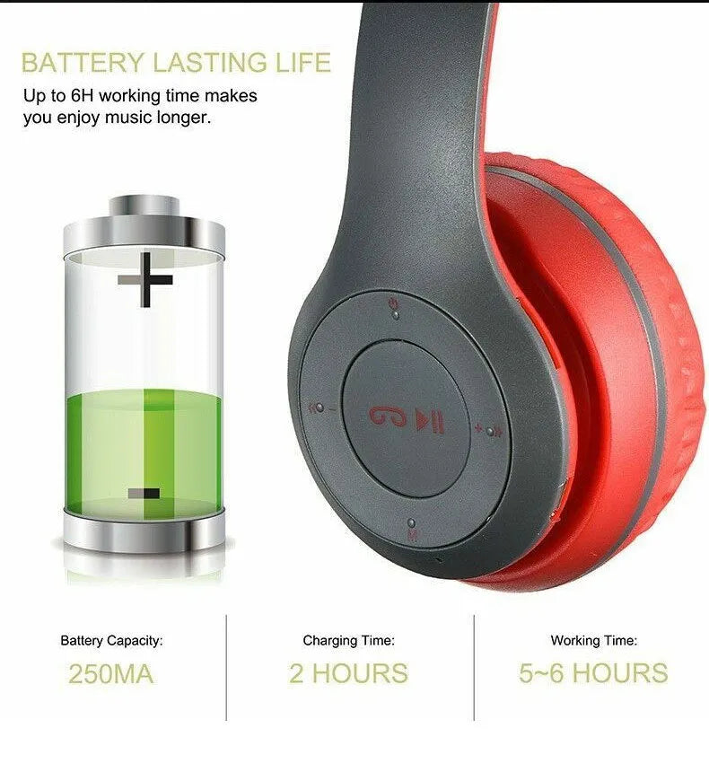 P47 wireless gaming headset in black with Bluetooth connectivity, over-ear design