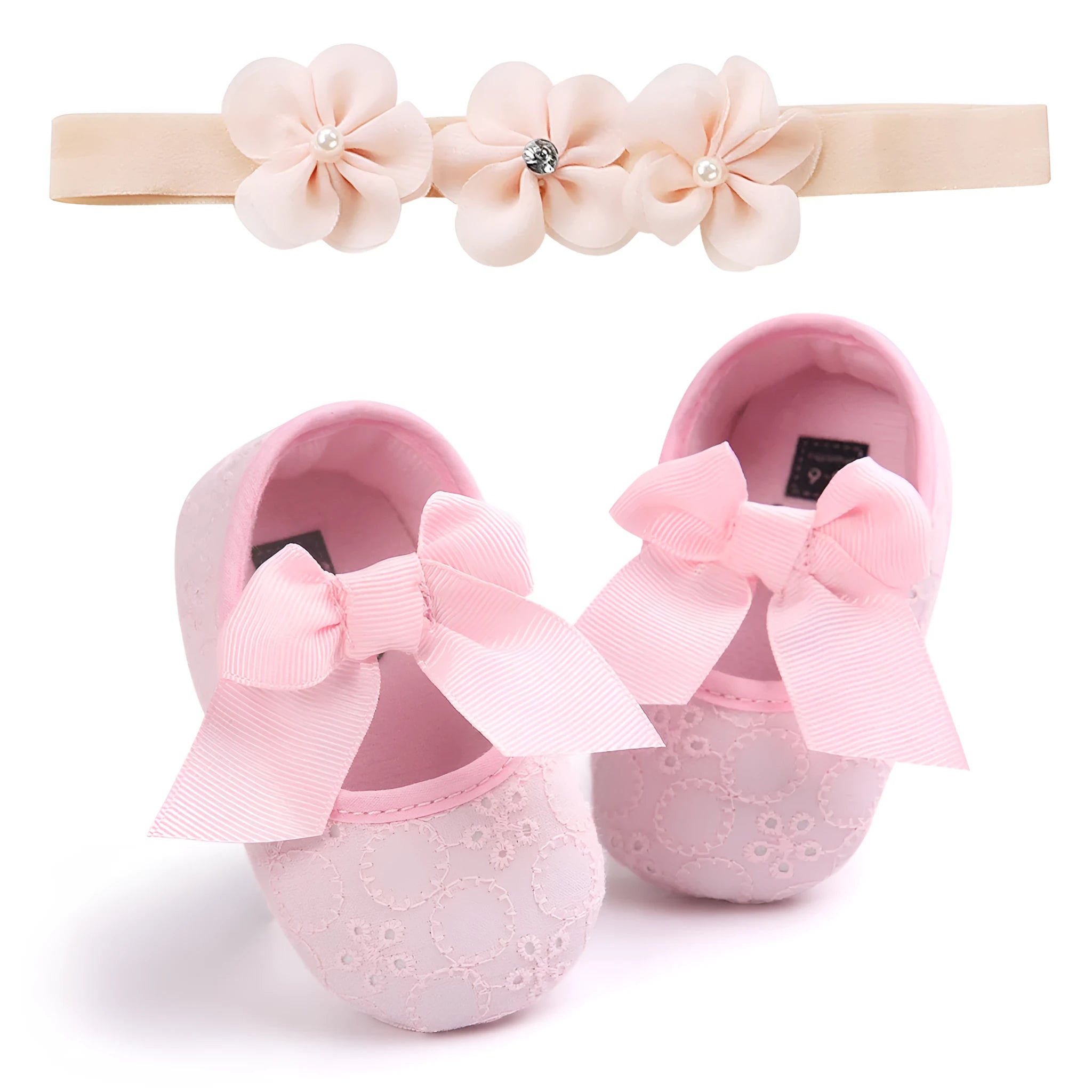 Soft-soled baby princess shoes for girls in pink available in sizes 11cm 12cm 13cm