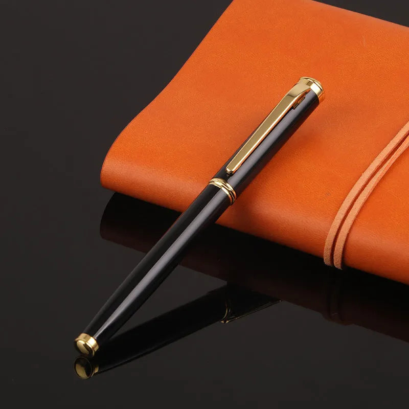Metal ink pen with 0.5mm nib in red or black colours for business office use