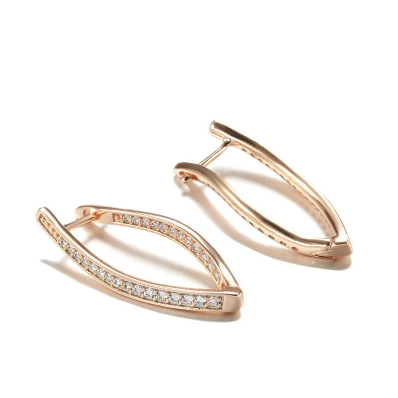 Geometric zircon eardrop earrings in H0493 copper colour with contemporary ins style design