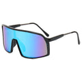 Windproof cycling sunglasses with black spotted frame and grey film lenses for men and women