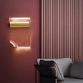 Acrylic and iron wall lamp shown in left bend and right bend orientation options.