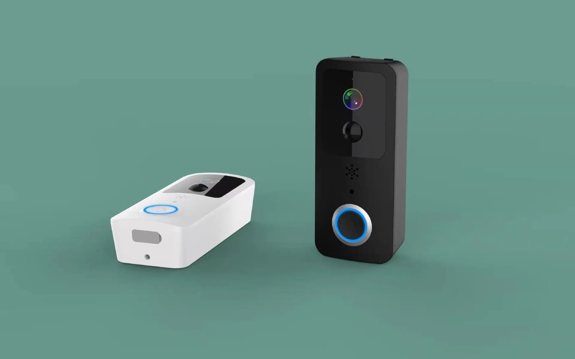 Smart home visual doorbell security camera with app push notification system and 18650 battery power.