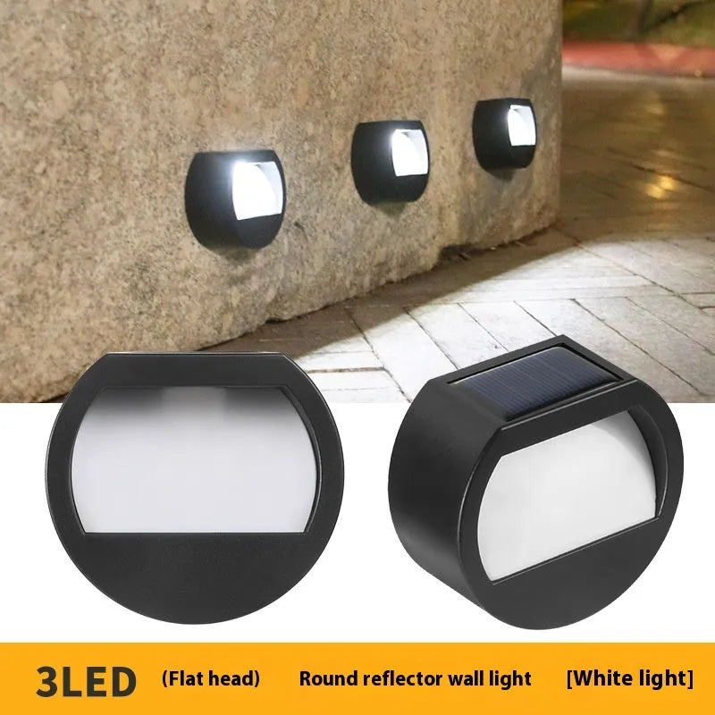 Plastic solar outdoor yard lamp with abstract design, 80 x 80 cm, rainproof LED garden light in warm white finish