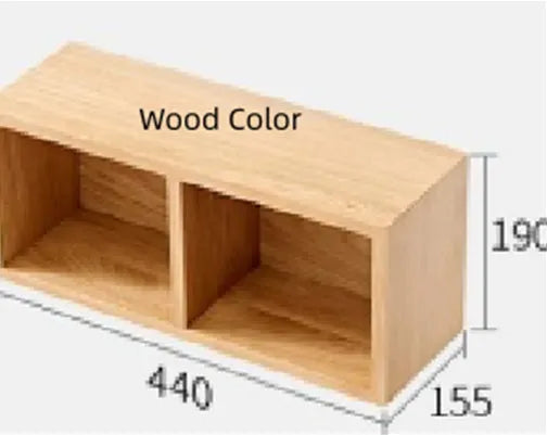 Solid White Oak wall-mounted lattice bookshelf with multi-grid storage, wood colour finish