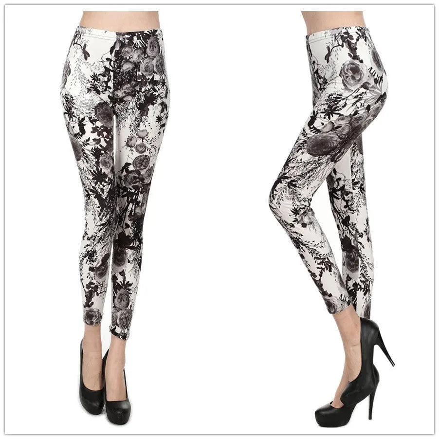 Women's stretch polyester cropped leggings in red rose colour, free size, 92cm length