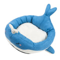 Blue and white duck-shaped soft polyester pet bed sofa for small dogs and cats