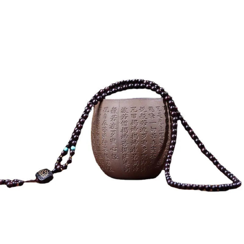 Zambia rosewood DIY bead bracelet kit with flat lotus pendant and 108 wooden beads.