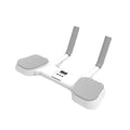 White household flat support trainer made from alloy aluminium tube and ABS plastic components.