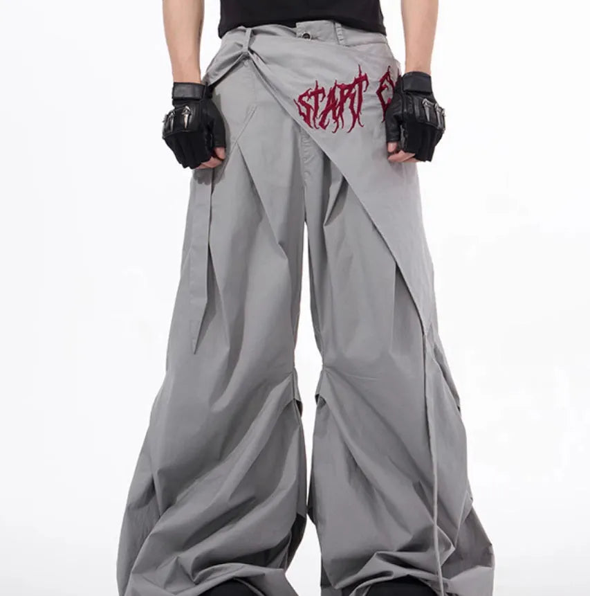 Boy wearing black wide-leg pants with Korean-inspired casual styling
