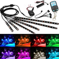 Black silicone RGB LED light bar with wireless remote control for vehicle atmosphere lighting