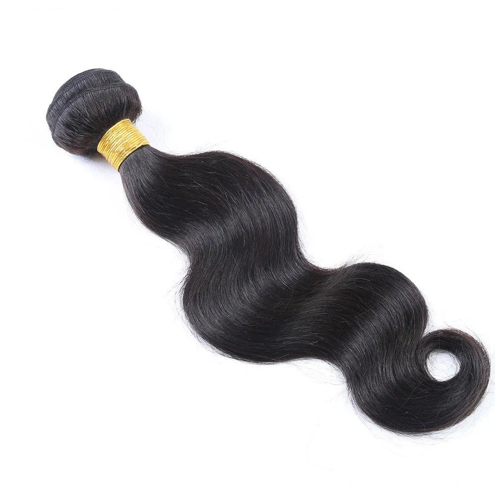 Black real hair wig hand-woven curtain roll for ladies 12-30 inch length options