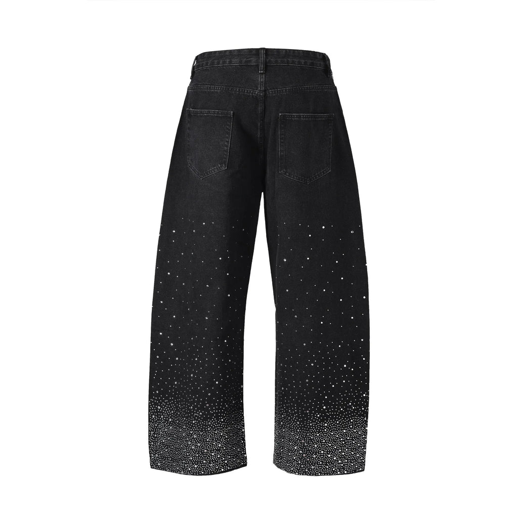 Loose-fitting wide-leg cotton trousers in black and blue colour options