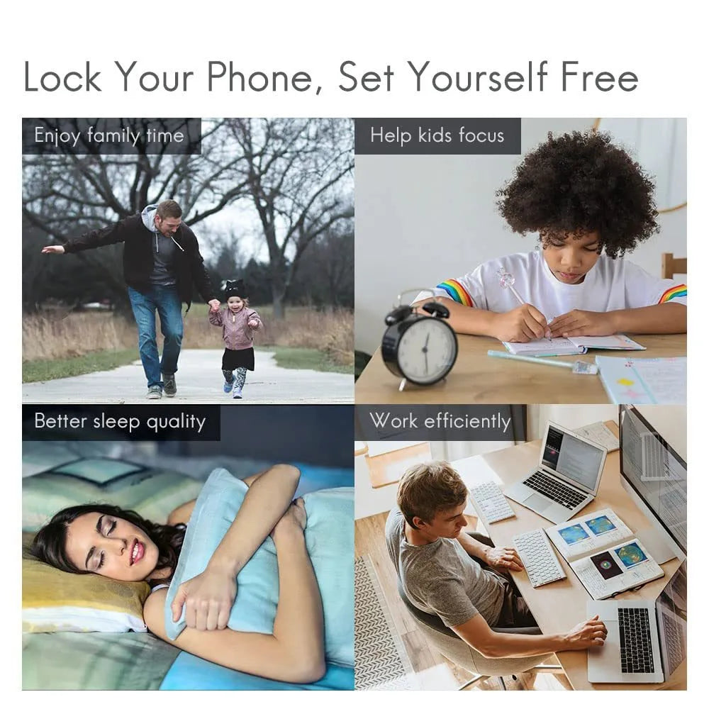 Matcha green mobile phone lock self-discipline box with backlight feature