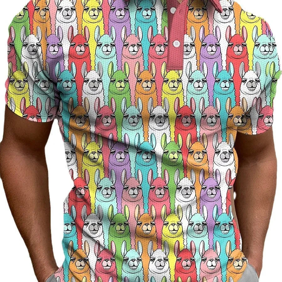 Men's slim fit digital print T-shirt in polyester fibre, short sleeves, colour style G32P1102, size range S to 6XL