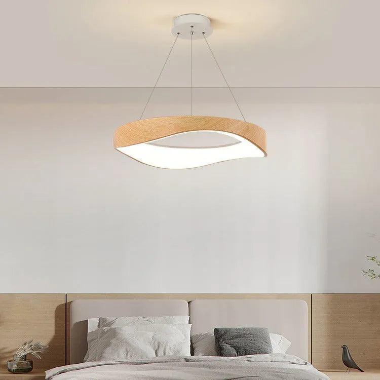 Nordic creative wood grain restaurant bar chandelier 40cm pendant light with three finish options