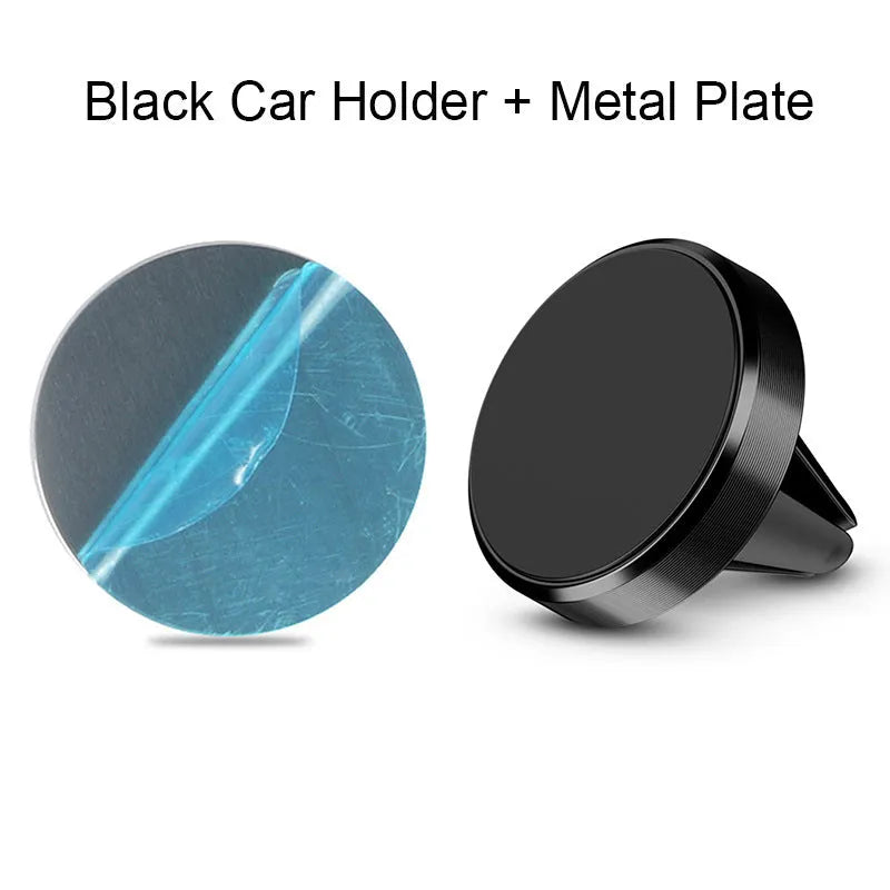 Magnetic car phone holder in aluminium alloy with CD texture surface in three colour options