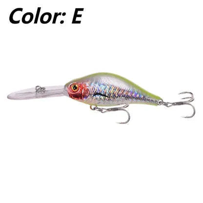 105mm deep diving minnow fishing lure with long tongue board in multiple colour options