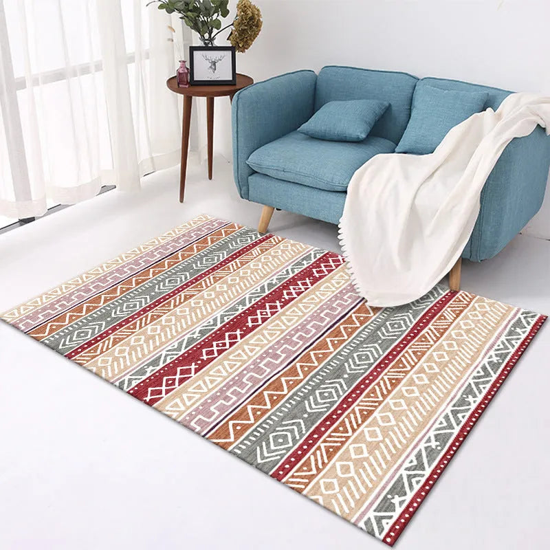 Home crystal velvet carpet in rectangular shape with machine-woven polyester surface and multiple size options