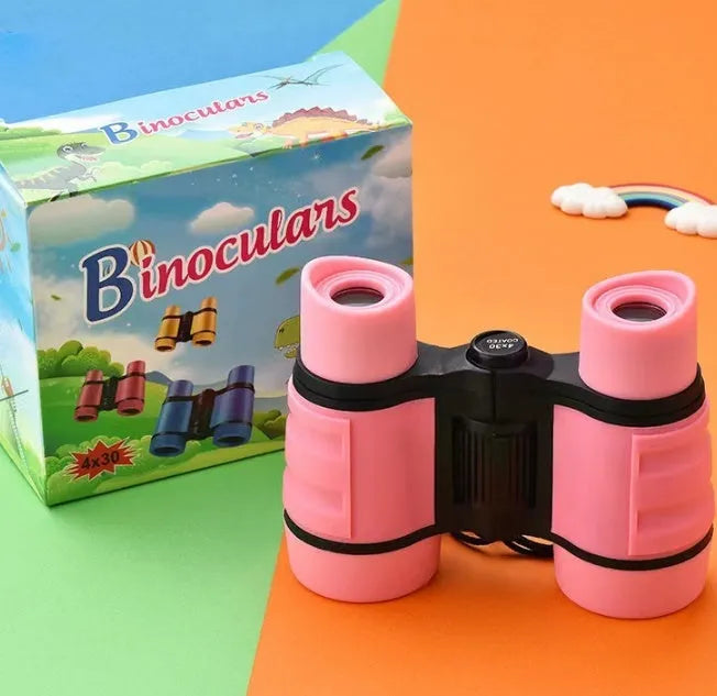 4X30 kids toy telescope HD portable binoculars style in black with 430 flat leather finish