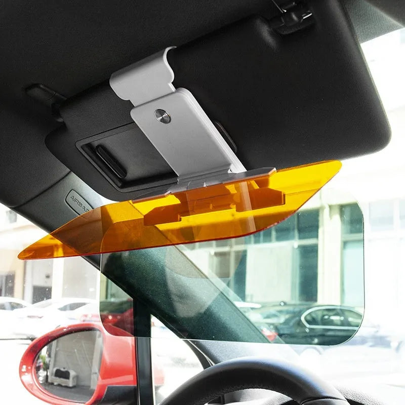 Anti-high beam goggles dual-use car sun visor with acrylic lens and multiple fitting components