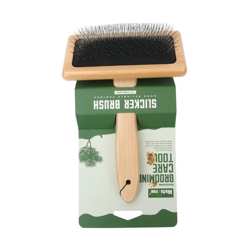Wooden pet comb for dogs and cats hair removal brush with multiple size and material options